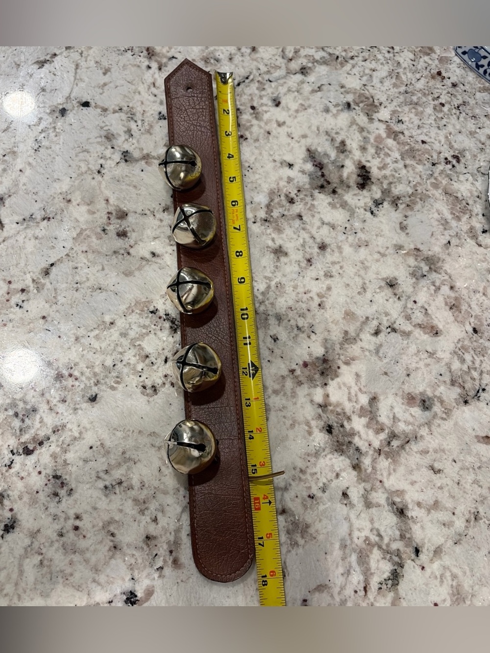 Vintage Sleigh Bells Faux Leather Strap (5) Jingle Bells Christmas Santa Sleigh